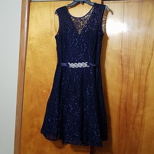 Betsy & Adam Navy Blue Cocktail Dress Sz 16